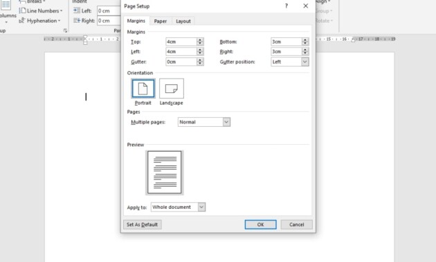 Langkah cara mengatur margin di Word ke-7